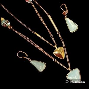 Kenneth Cole Aqua Layered Necklace and Earrings Set